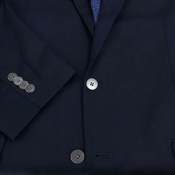 Michael Kors Mens Size 42L Blazer Jacket Sport Coat Navy Blue Metal Buttons